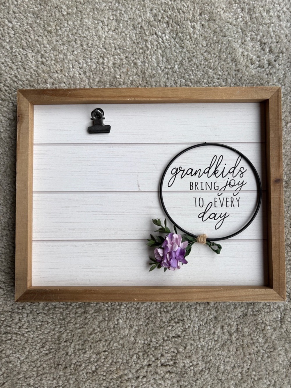 "Grandkids Bring Joy" Wood Framed Picture Holder
